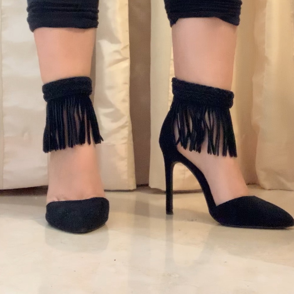 Black, suede, high heels, Steve Madden